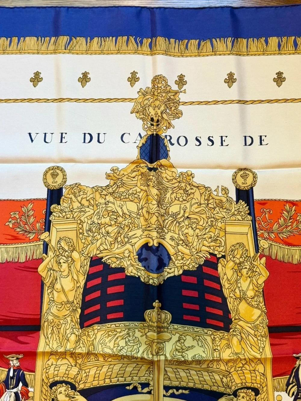 VINTAGE Hermes Scarf "Vue Du Carrosse De La Galere La Reale" Silk Carré 90 - Picture 2 of 8